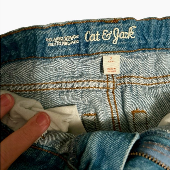 Cat & Jack Kids Jeans | Size 7 | Relaxed Straight Fit | Adjustable Waist | EUC - Picture 5 of 6